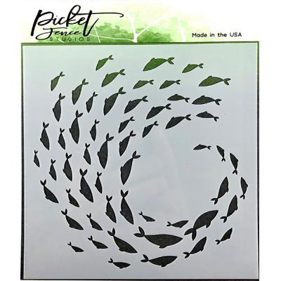 Picket Fence Studios Stencil - Current of Fish